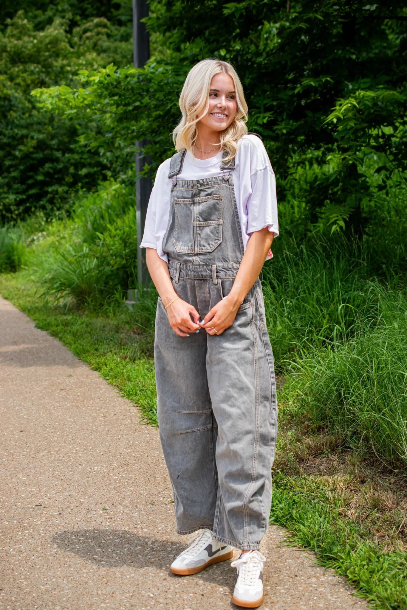 Free People: Good Luck Overall in Archive Grey