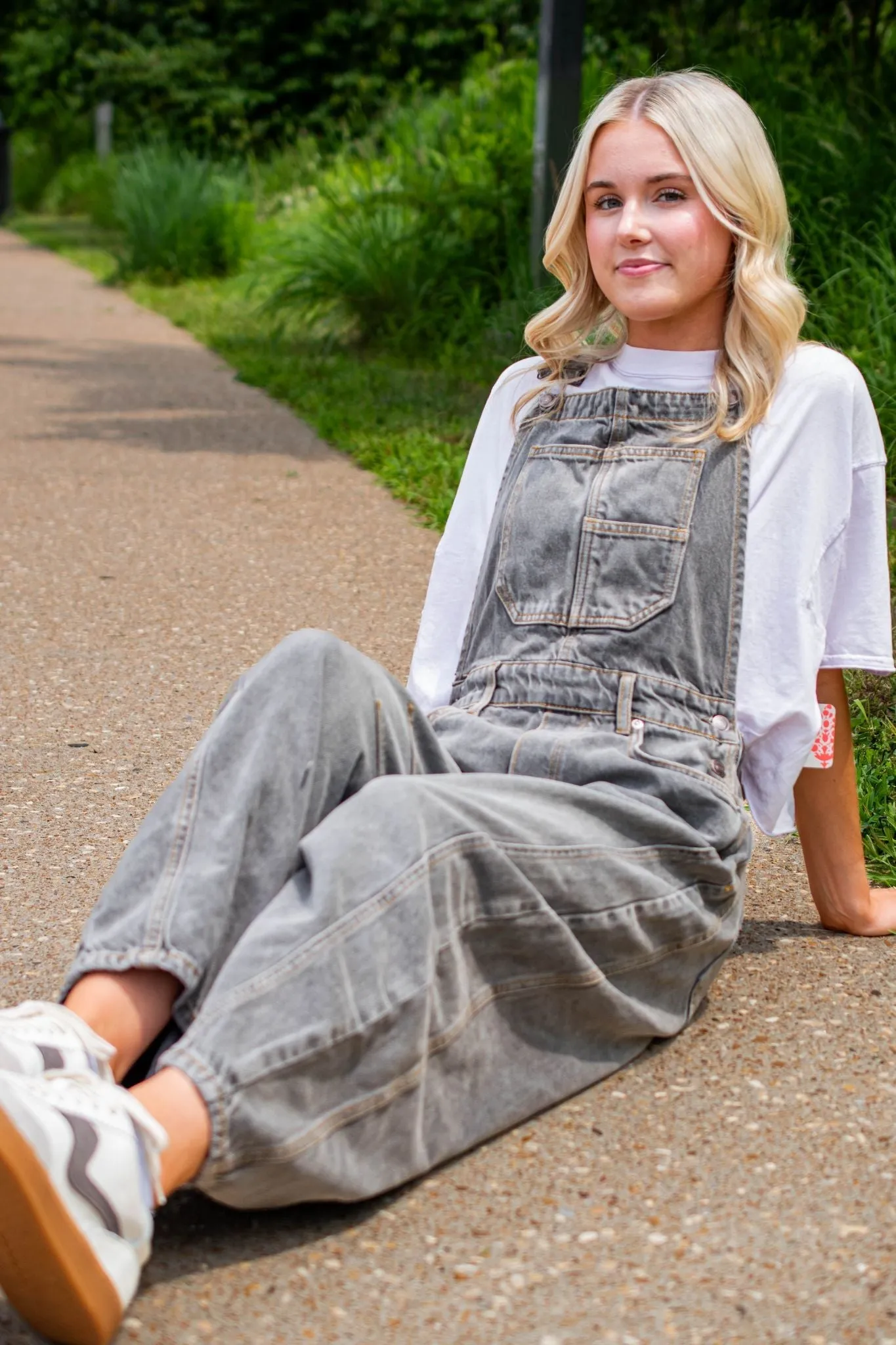 Free People: Good Luck Overall in Archive Grey