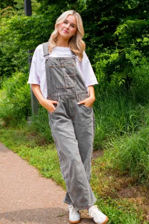 Free People: Good Luck Overall in Archive Grey