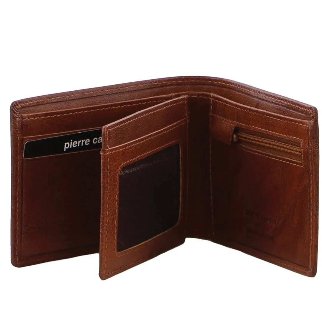 Italian Leather Bi-Fold Wallet  - Tan