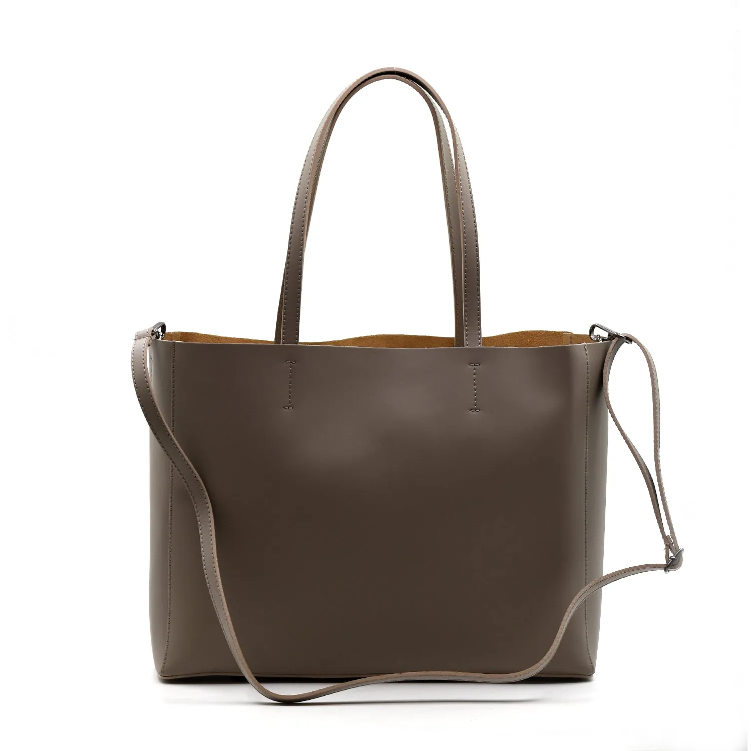 Italian leather handbag with long cross body strap