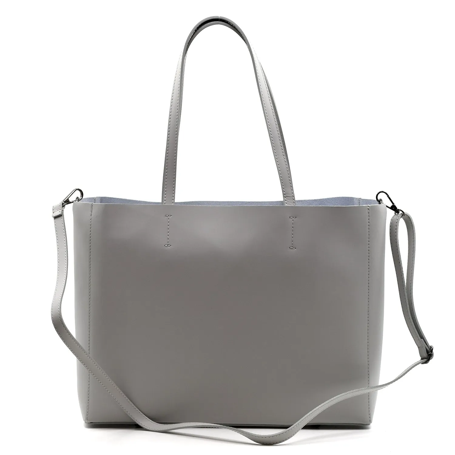 Italian leather handbag with long cross body strap