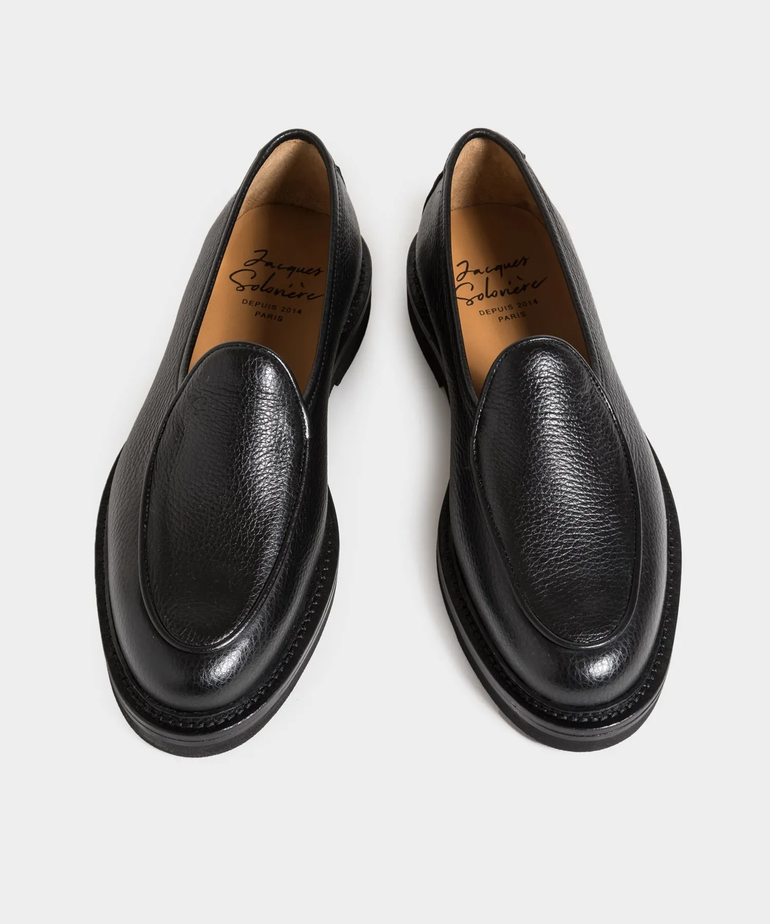 Jacques Solovire Lex Loafer in Black Leather