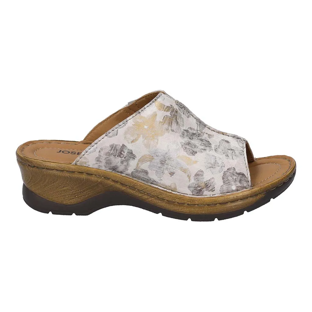 Josef Seibel Catalonia 58 Ladies Cream Multi Leather Slip On Sandals