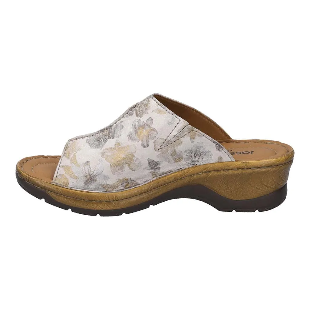 Josef Seibel Catalonia 58 Ladies Cream Multi Leather Slip On Sandals