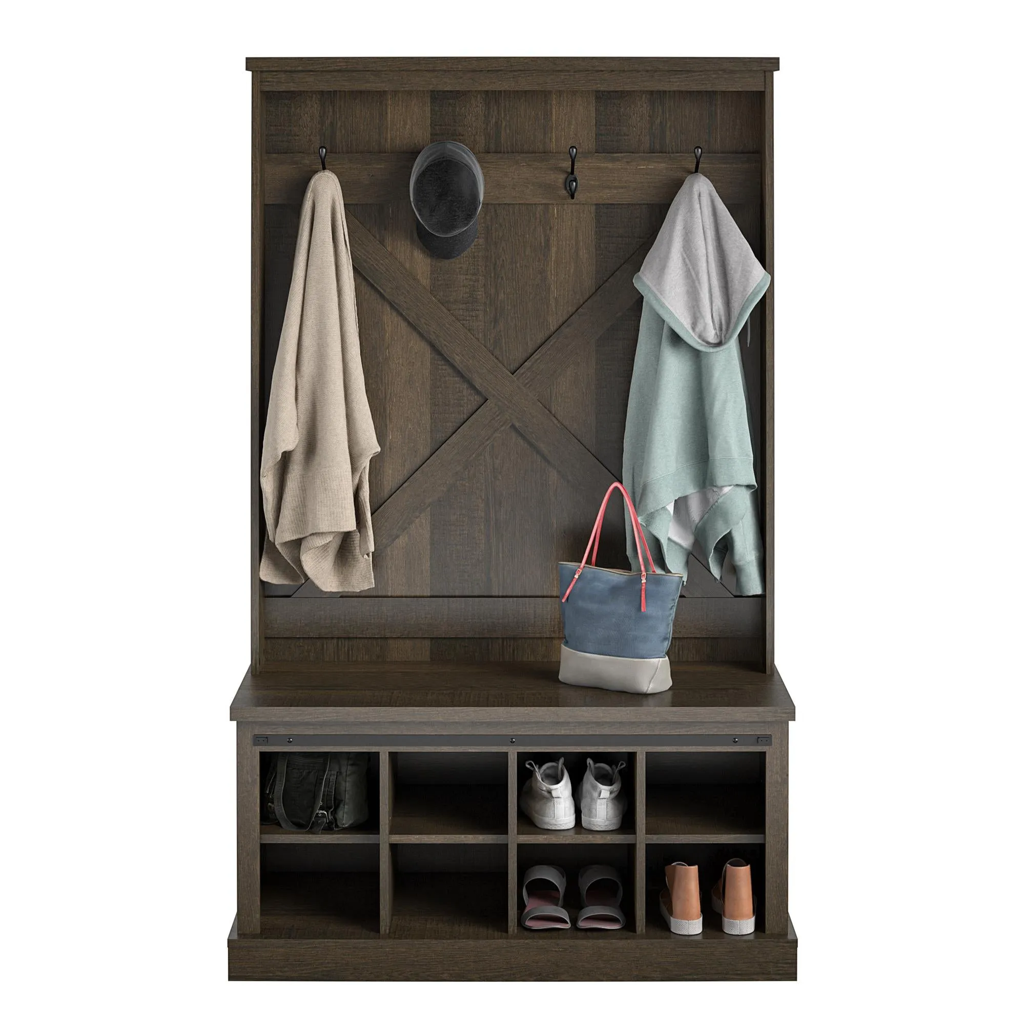 Knox County Entryway Bench with Hall Tree