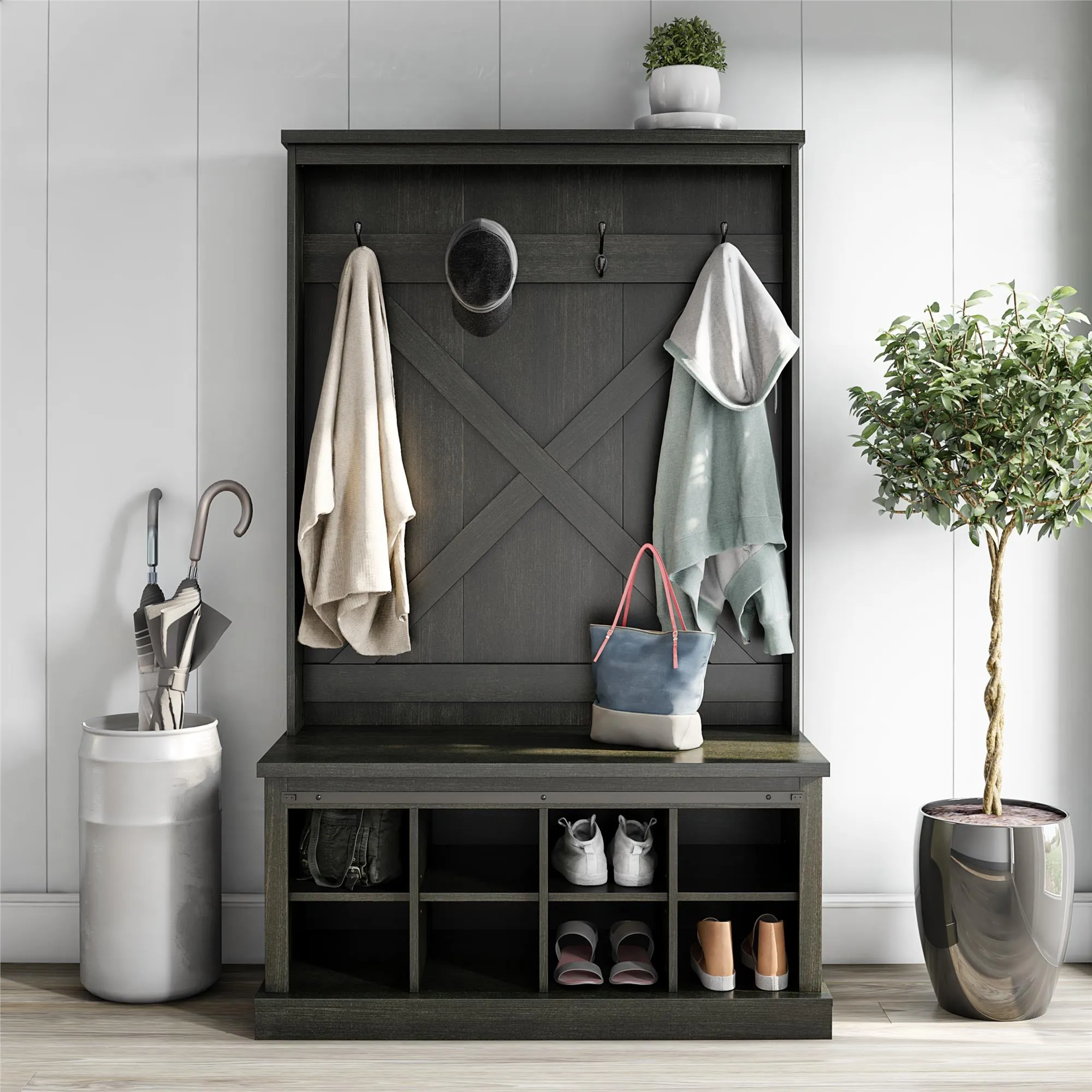 Knox County Entryway Bench with Hall Tree