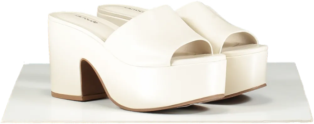 Larroude Cream The Miso Platform Sandals UK 5 EU 38 