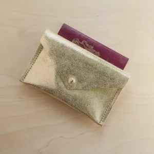 Leather Envelope Purse - Gold