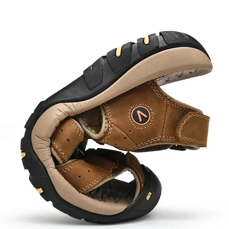 Leather Sandals: Men's Outdoor Anti-Collision