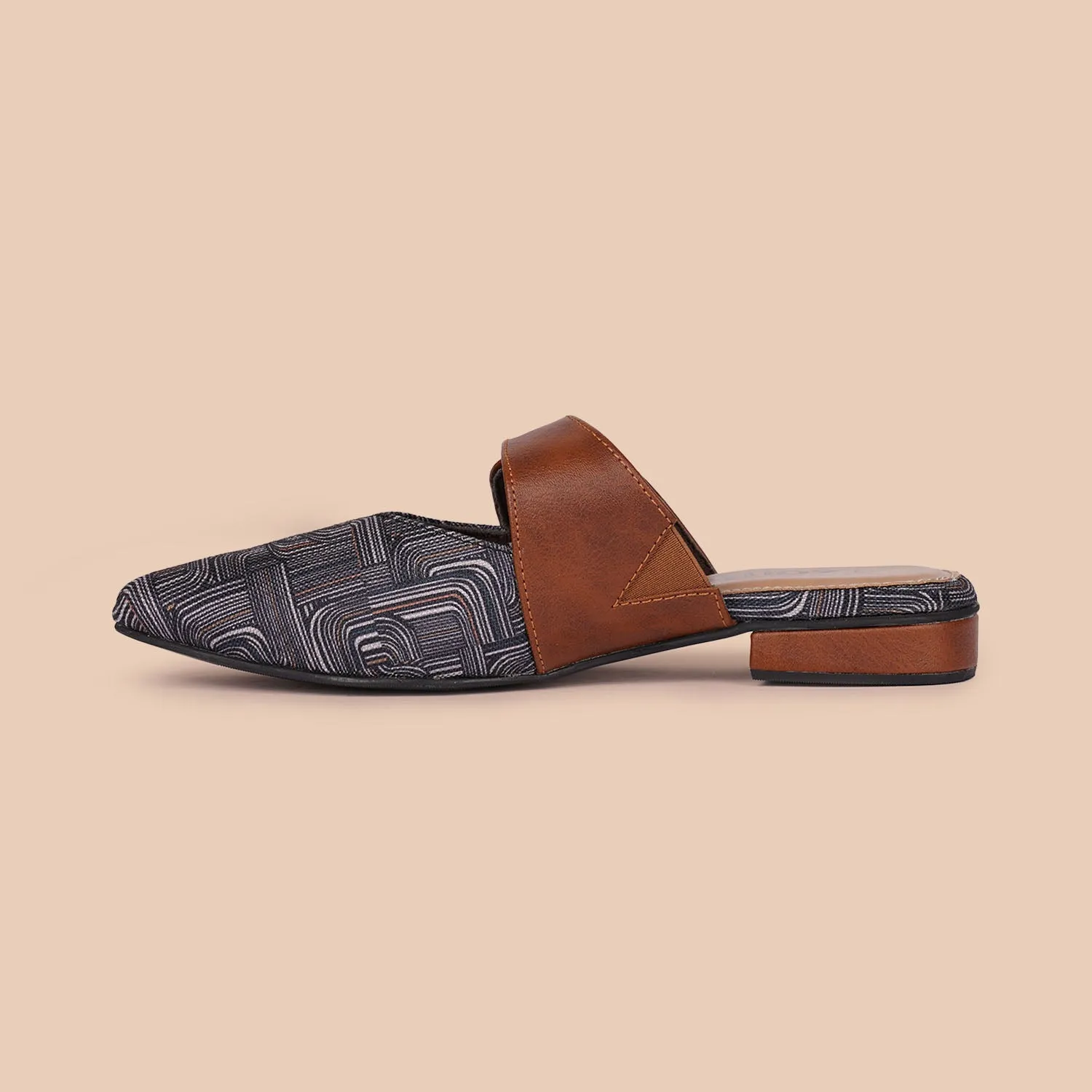 Leh Abstract Office Pointed Mule