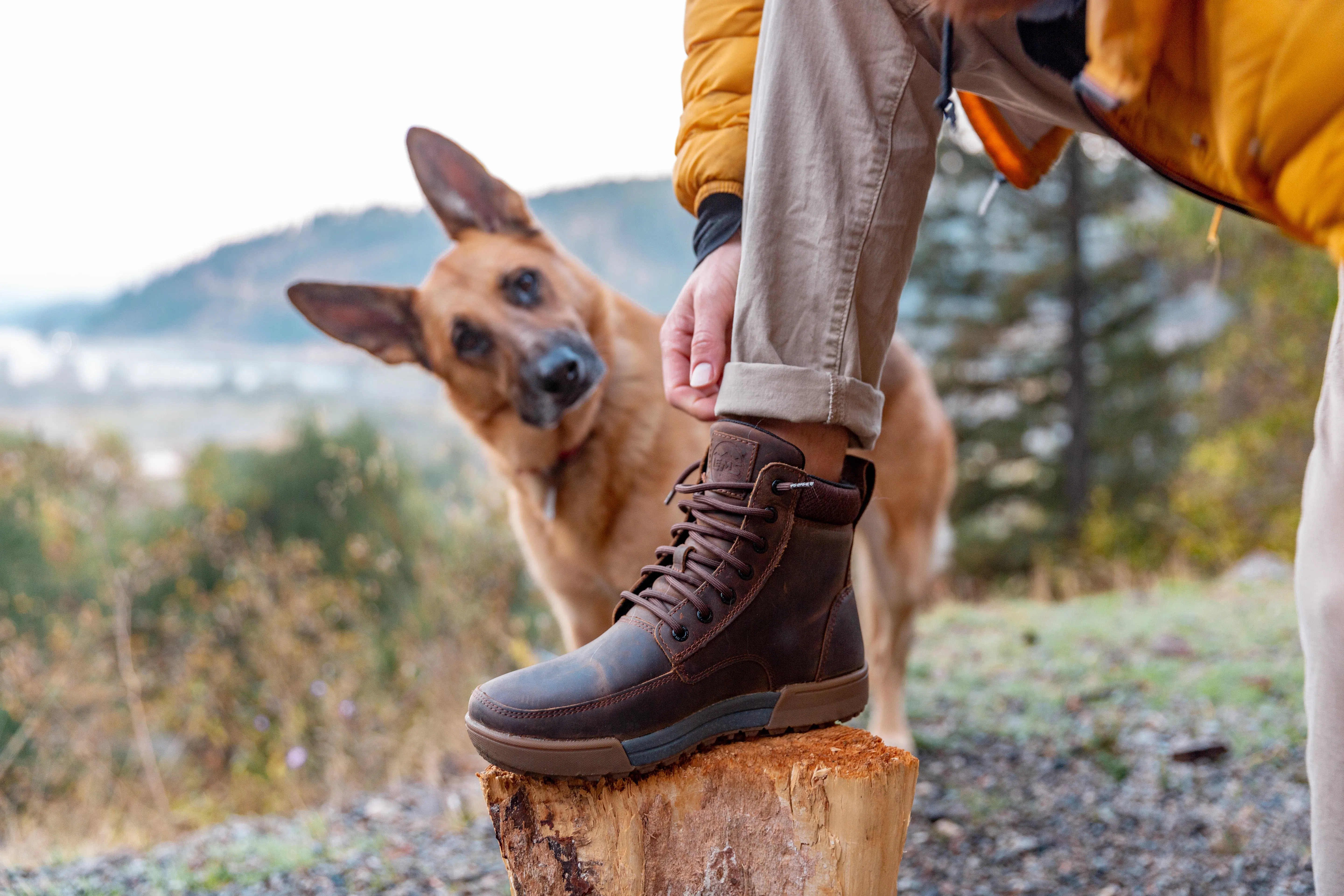 Lems Boulder Boot Summit Waterproof - rugged bark
