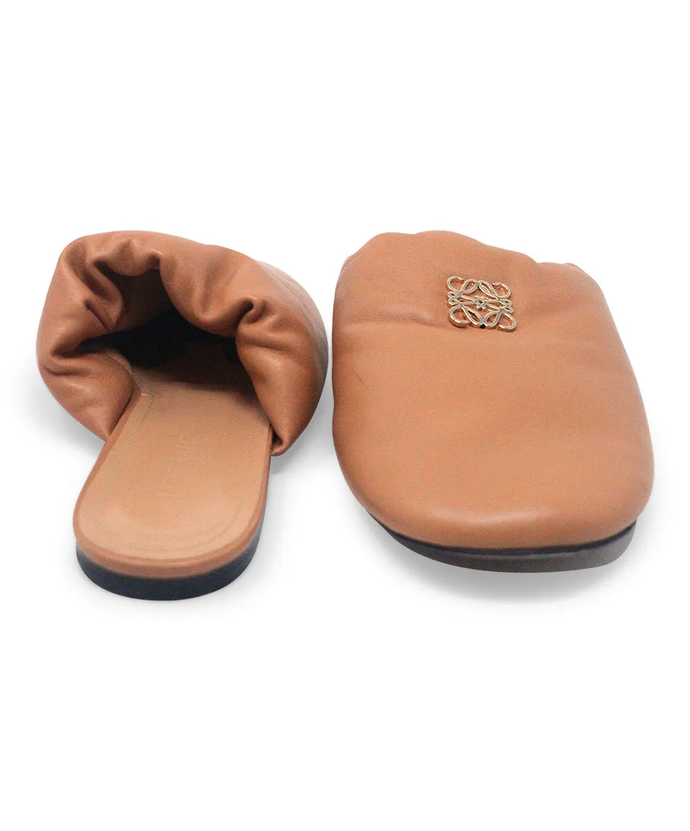 Loewe Tan Leather Mules sz 9