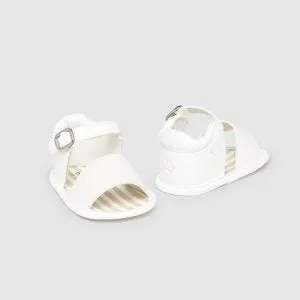 Mayoral White Leather Baby Sandals