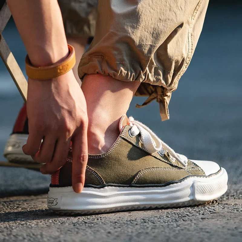 Men's Low-Top Dissolving Deformation Sole Canvas Shoes