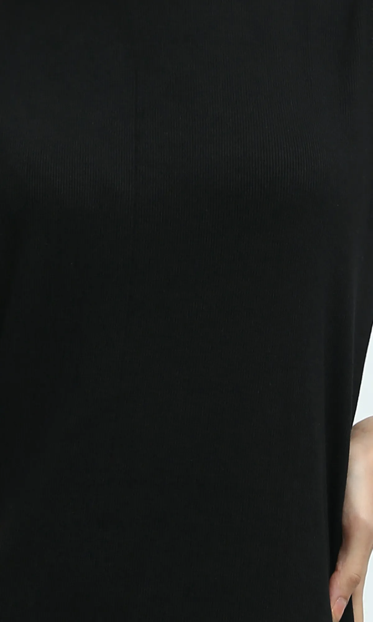 O198523 Round Neck Sleeveless Ribbed Maxi Dress