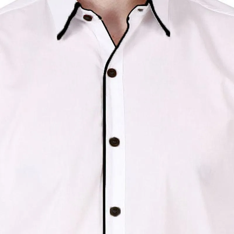 Piping design blue shirt