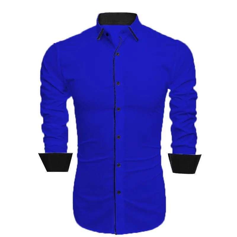 Piping design blue shirt