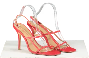 Reformation Red Serenity Bare Mid Heeled Sandals UK 8 EU 41 