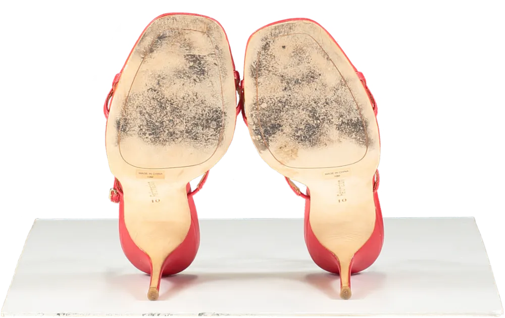 Reformation Red Serenity Bare Mid Heeled Sandals UK 8 EU 41 