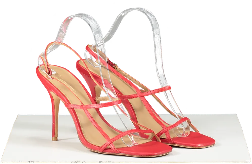 Reformation Red Serenity Bare Mid Heeled Sandals UK 8 EU 41 