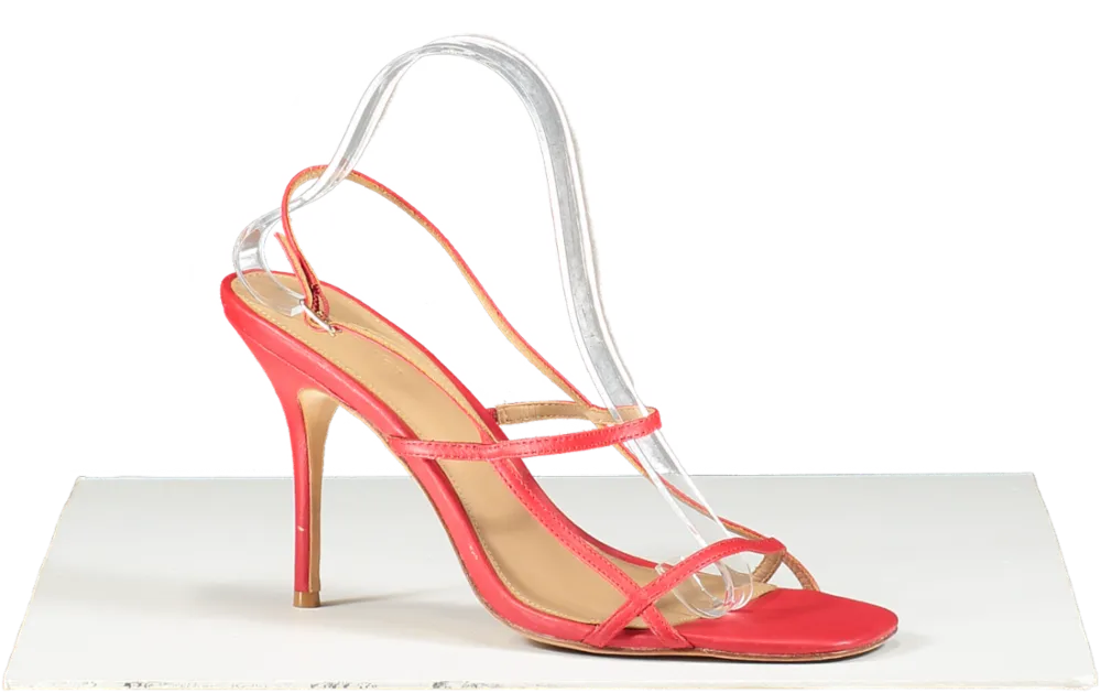 Reformation Red Serenity Bare Mid Heeled Sandals UK 8 EU 41 