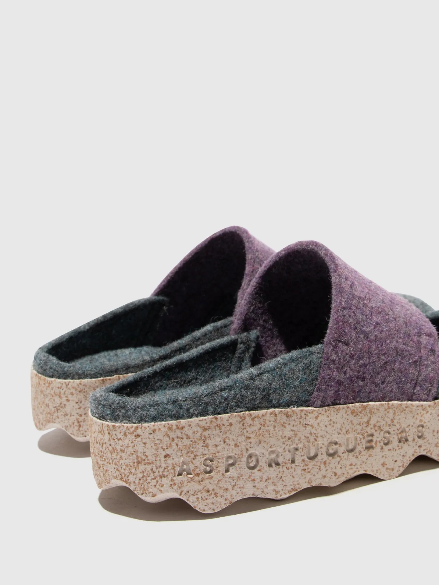 Round Toe Mules CANU GREY BLUE/PURPLE
