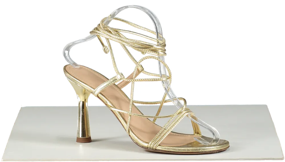 Russell & Bromley Metallic Gold Strappy Heeled Sandals UK 5 EU 38 