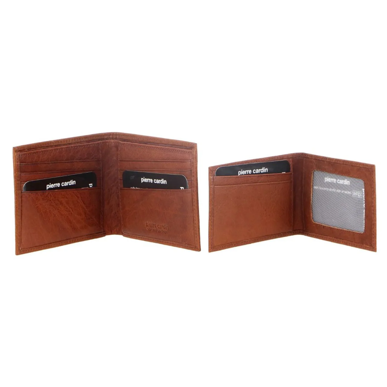 Rustic Leather Men's Removable Bi-Fold Wallet - Black