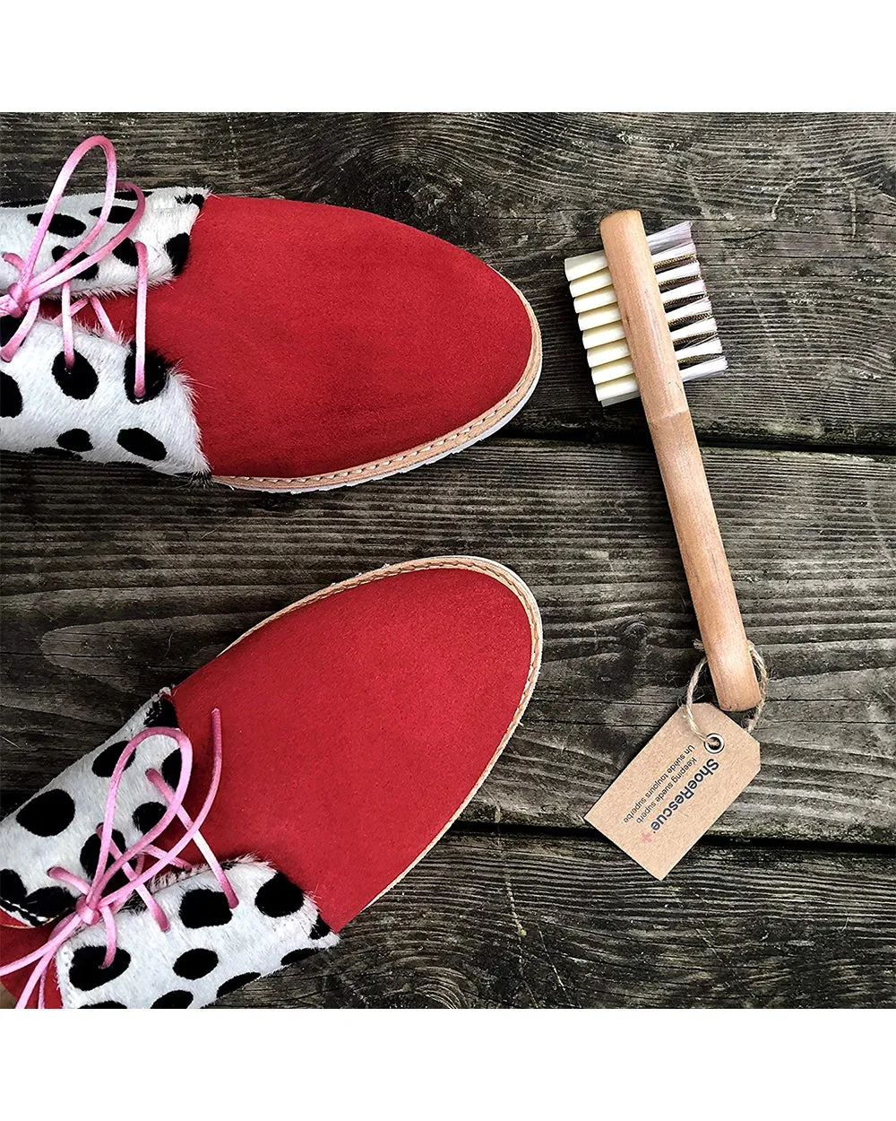 Shoe Rescue Natural Wooden Multi Sided Premium Suede & Nubuck Cleaning Brush