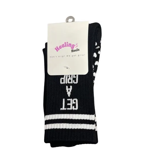 SINGER22 Exclusive Healing Heels Get A Grip Pilates Socks