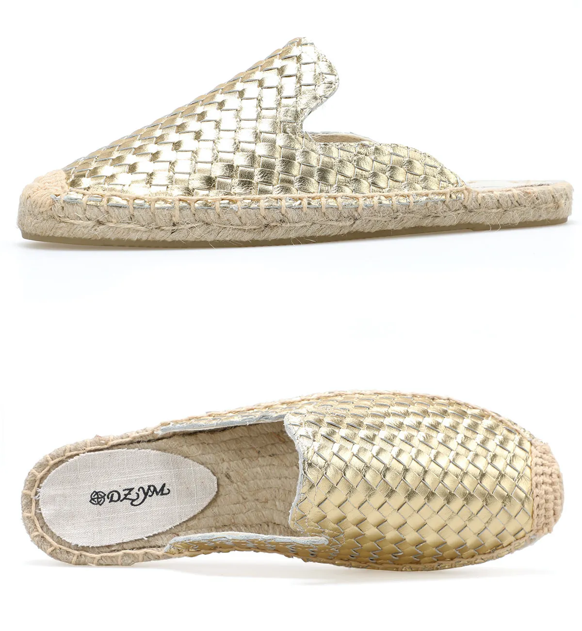 USS Shoes Lina Women's Woven Leather Flat Mules