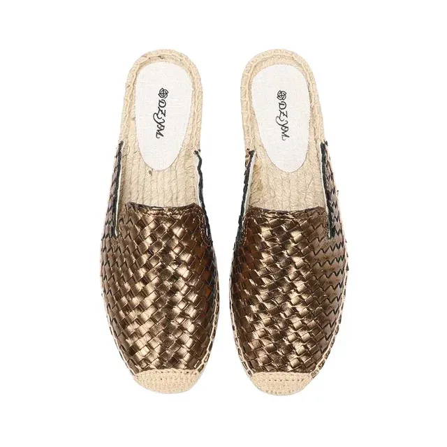 USS Shoes Lina Women's Woven Leather Flat Mules