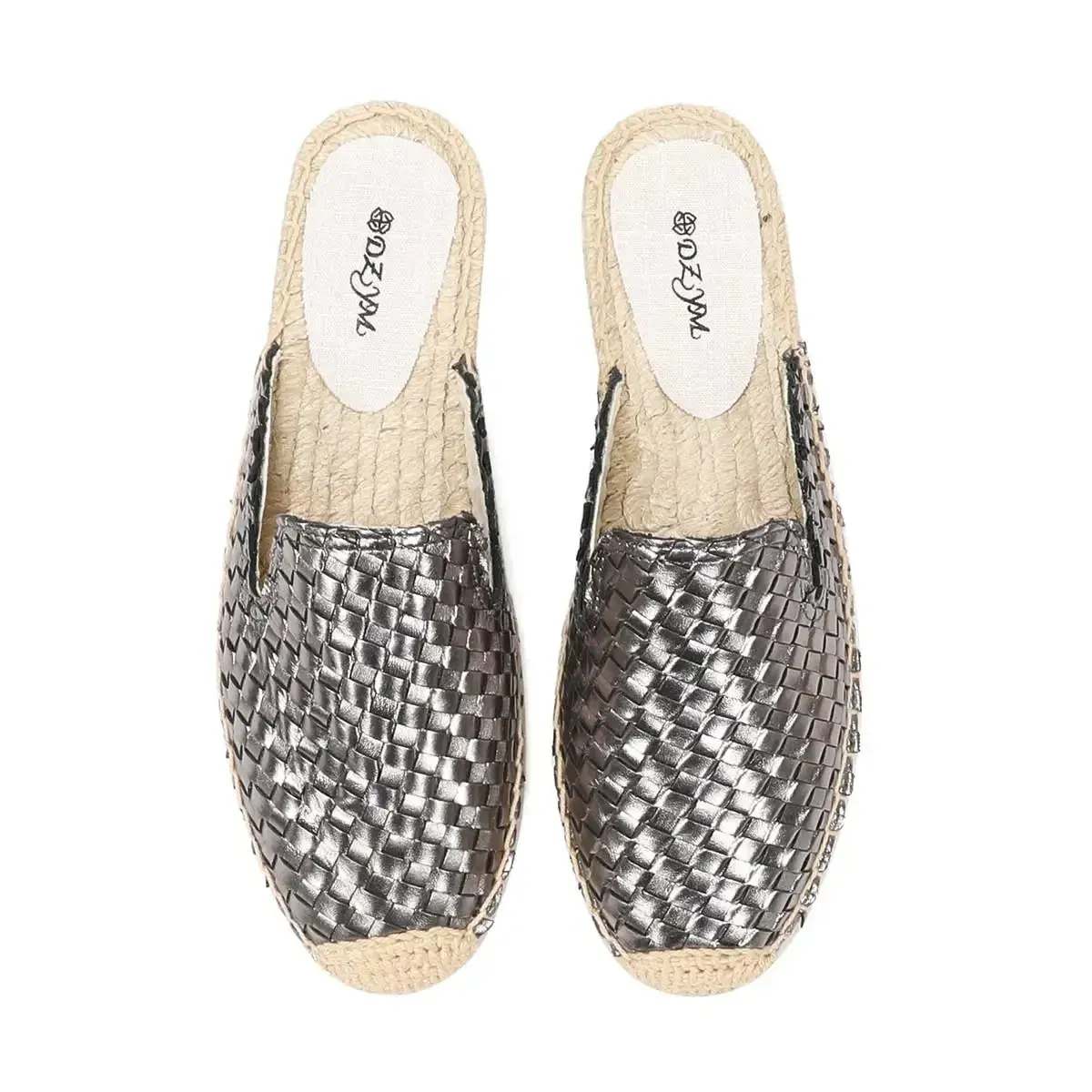 USS Shoes Lina Women's Woven Leather Flat Mules