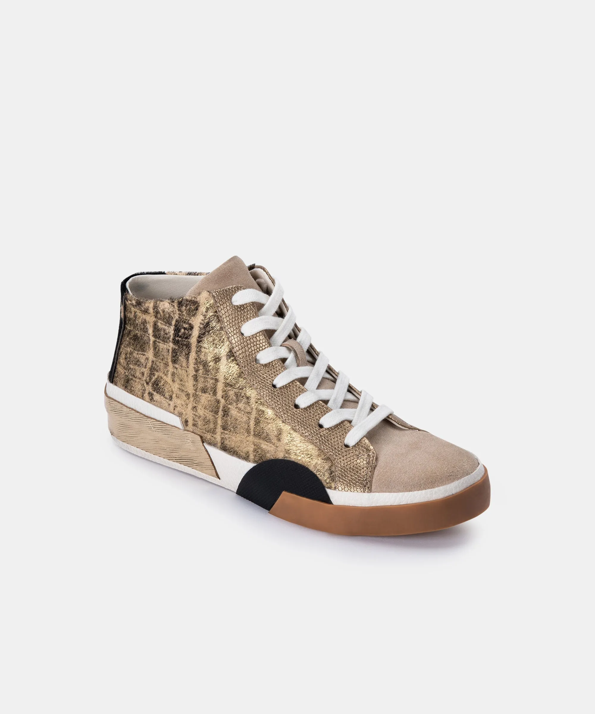 ZOEL SNEAKERS GOLD MULTI CALF HAIR - re:vita